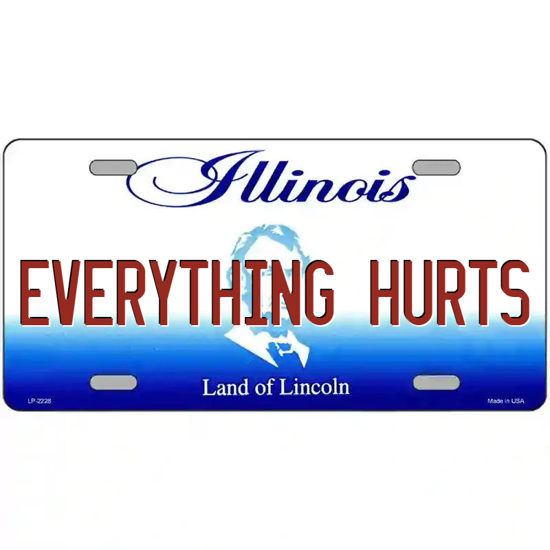 Everything Hurts Illinois Metal Sign
