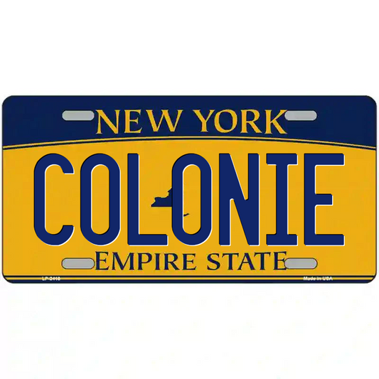 Colonie New York Yellow Metal Sign