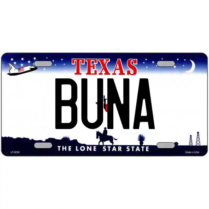 Buna Texas Metal Sign