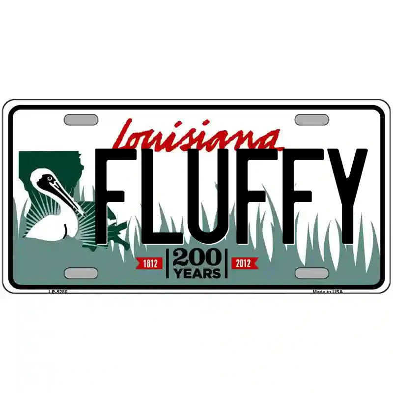 Fluffy Louisiana Metal Sign
