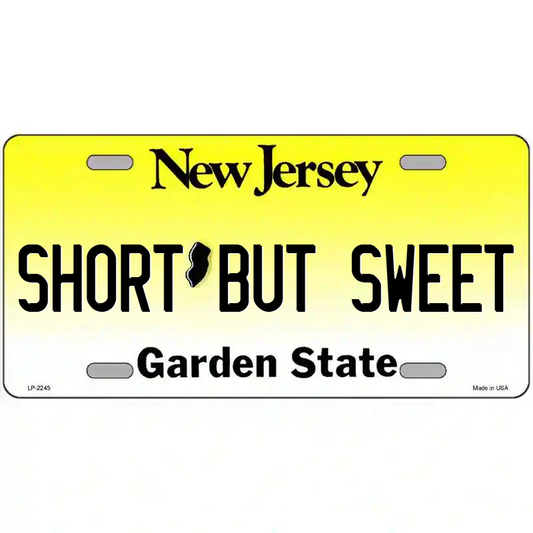 Short but Sweet New Jersey Metal Sign