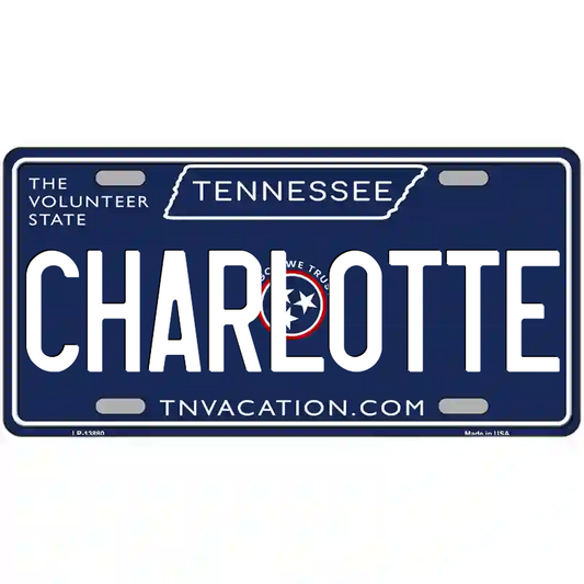 Charlotte Tennessee Blue Metal Sign