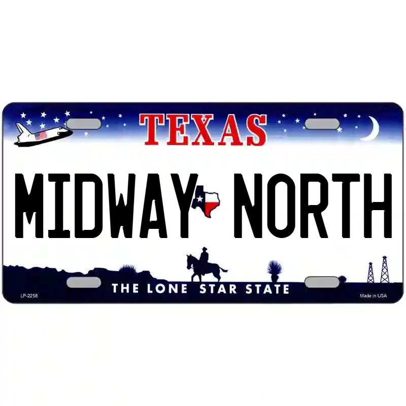 Midway North Texas Metal Sign