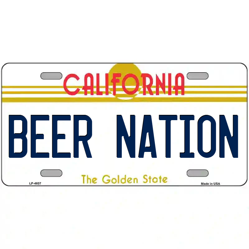 Beer Nation California Metal Sign