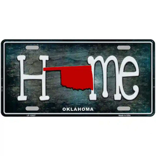 Oklahoma Home State Outline Metal Sign