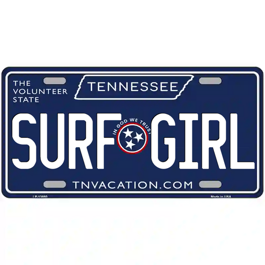 Surf Girl Tennessee Blue Metal Sign