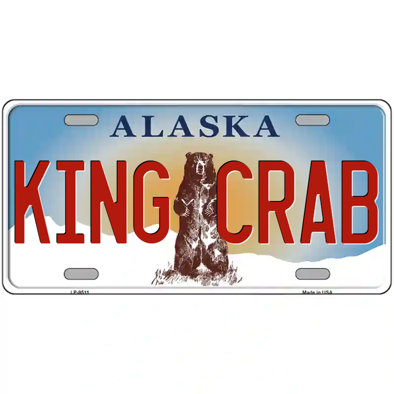 King Crab Alaska Metal Sign