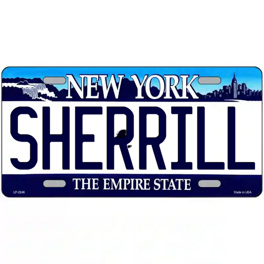 Sherrill New York Blue Metal Sign