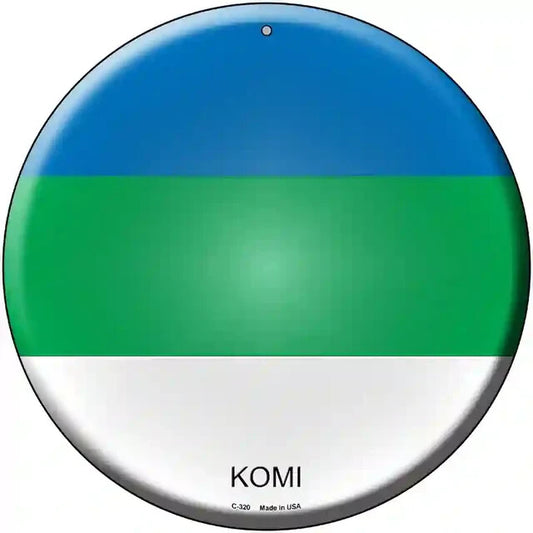 Komi Flag 12" Circle Metal Sign