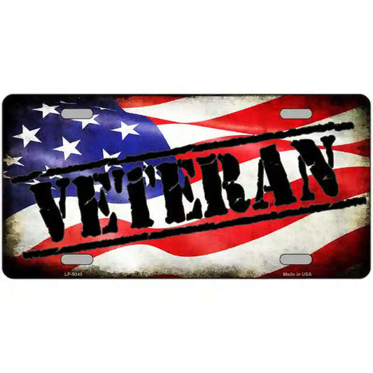 Veteran American Flag Metal Sign