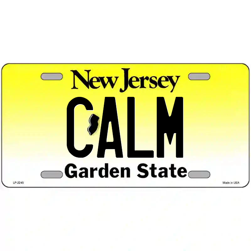 Calm New Jersey Metal Sign