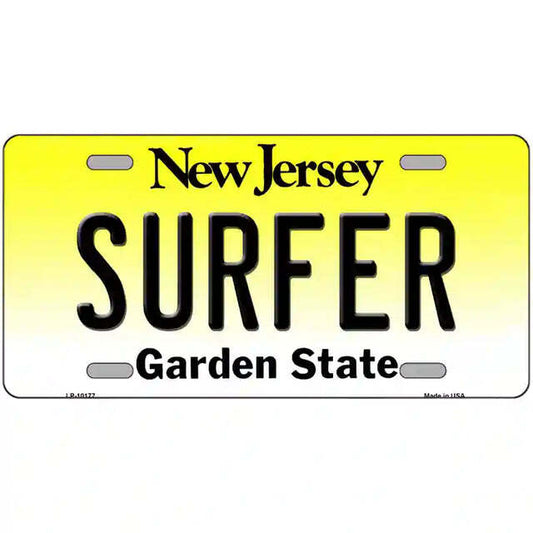 Surfer New Jersey Metal Sign