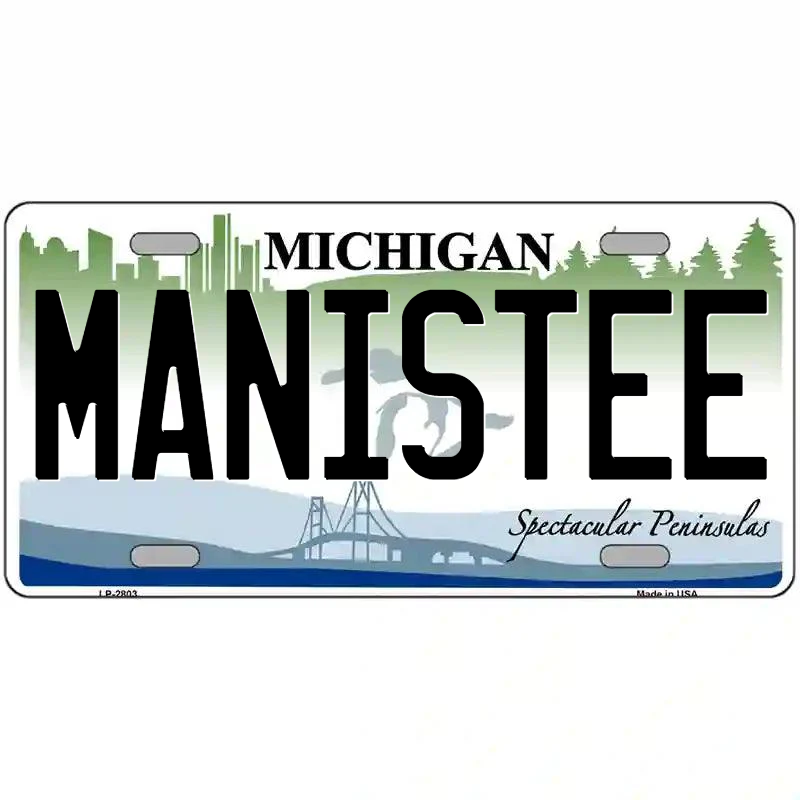 Manistee Michigan Metal Sign