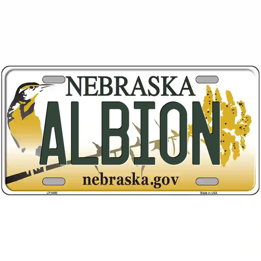 Albion Nebraska Metal Sign