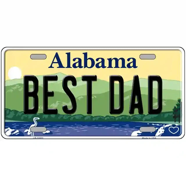 Best Dad Alabama Metal Sign