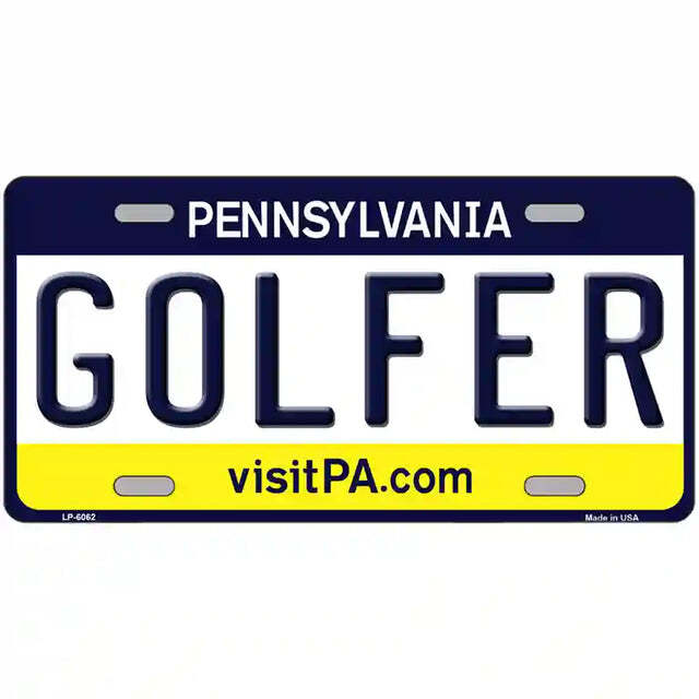 Golfer Pennsylvania Metal Sign