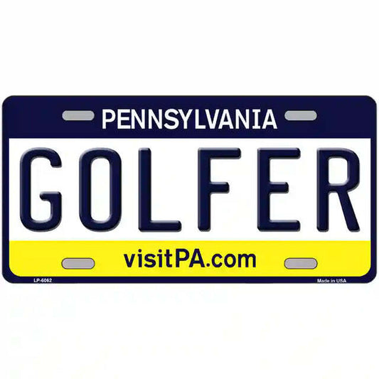 Golfer Pennsylvania Metal Sign