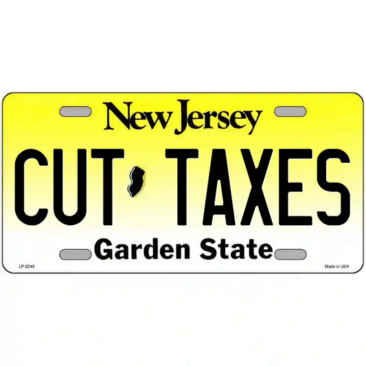Cut Taxes New Jersey Metal Sign