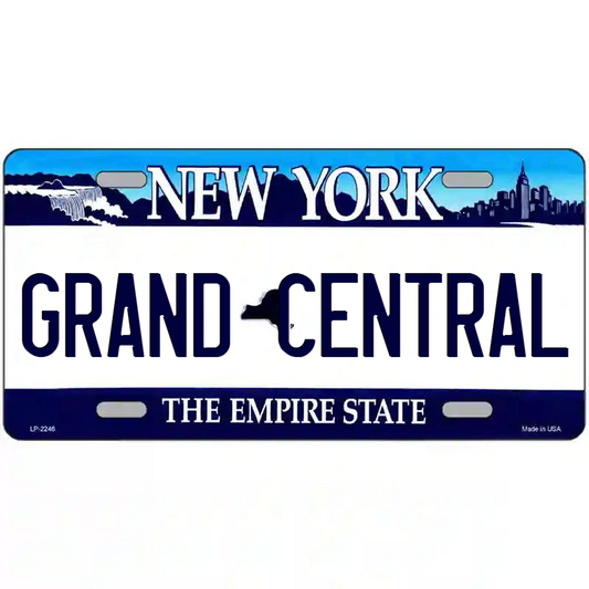 Grand Central New York Blue Metal Sign