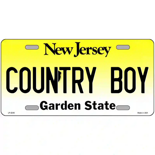 Country Boy New Jersey Metal Sign