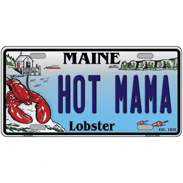 Hot Mama Maine Lobster Metal Sign