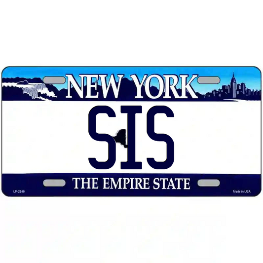 Sis New York Blue Metal Sign