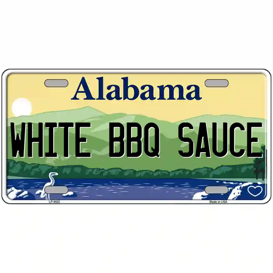 White BBQ Sauce Alabama Metal Sign