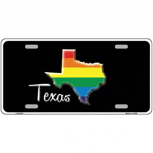 Texas Gay Pride Rainbow Flag Metal Sign
