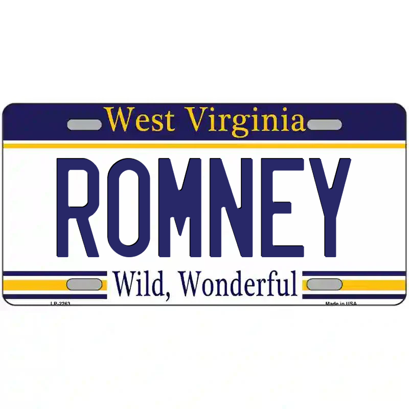 Romney West Virginia Metal Sign