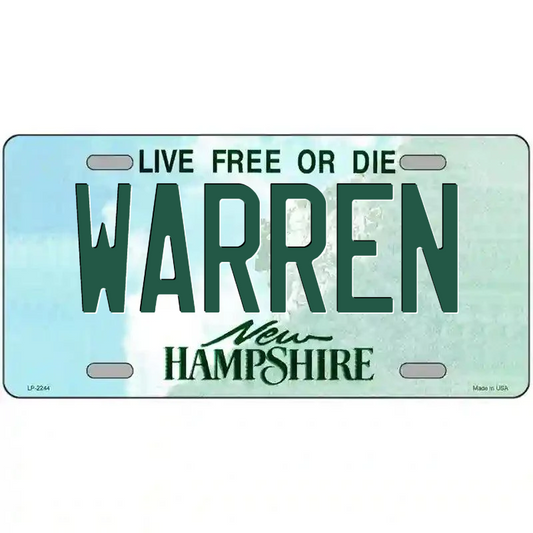 Warren New Hampshire Metal Sign