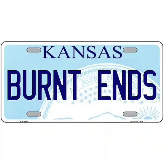 Burnt Ends Kansas Metal Sign