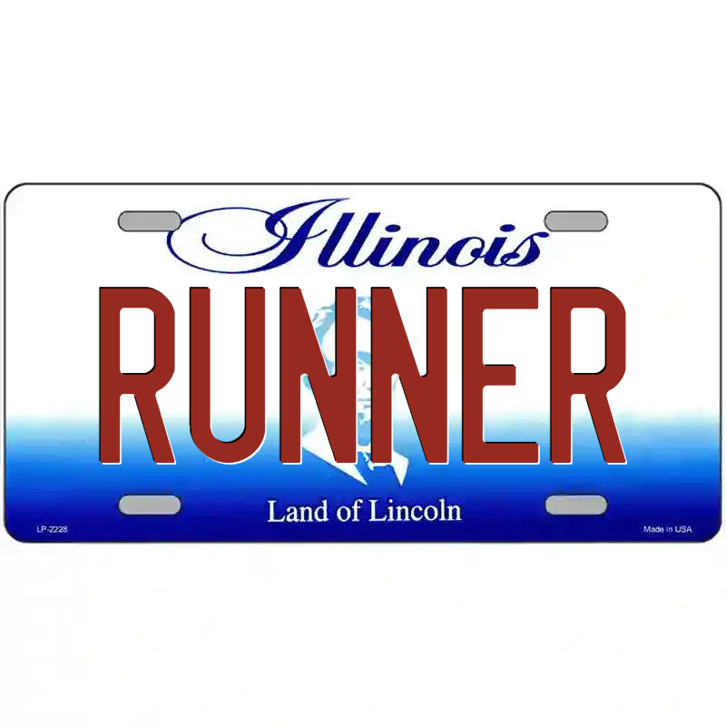 Runner Illinois Metal Sign