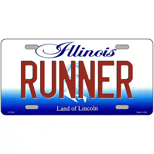 Runner Illinois Metal Sign