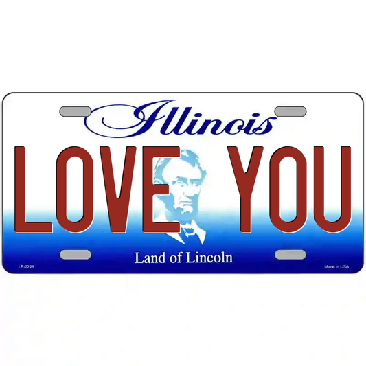 Love You Illinois Metal Sign