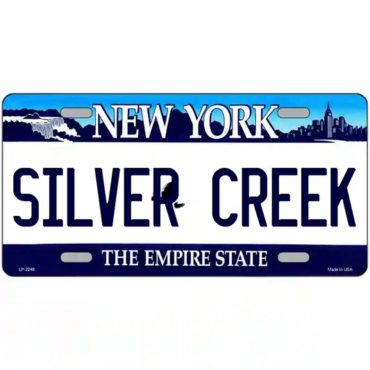 Silver Creek New York Blue Metal Sign