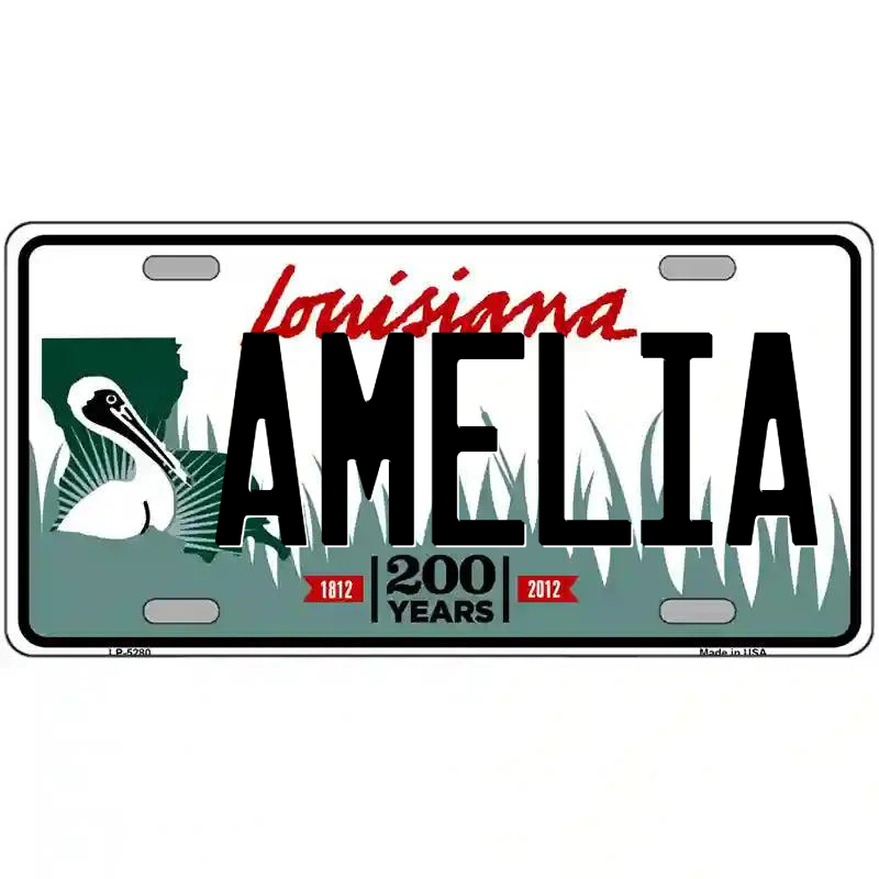 Amelia Louisiana Metal Sign
