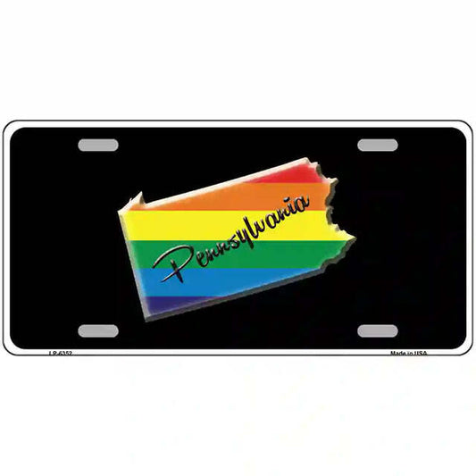 Pennsylvania Gay Pride Rainbow Flag Metal Sign