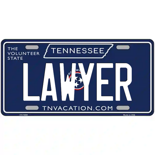 Lawyer Tennessee Blue Metal Sign