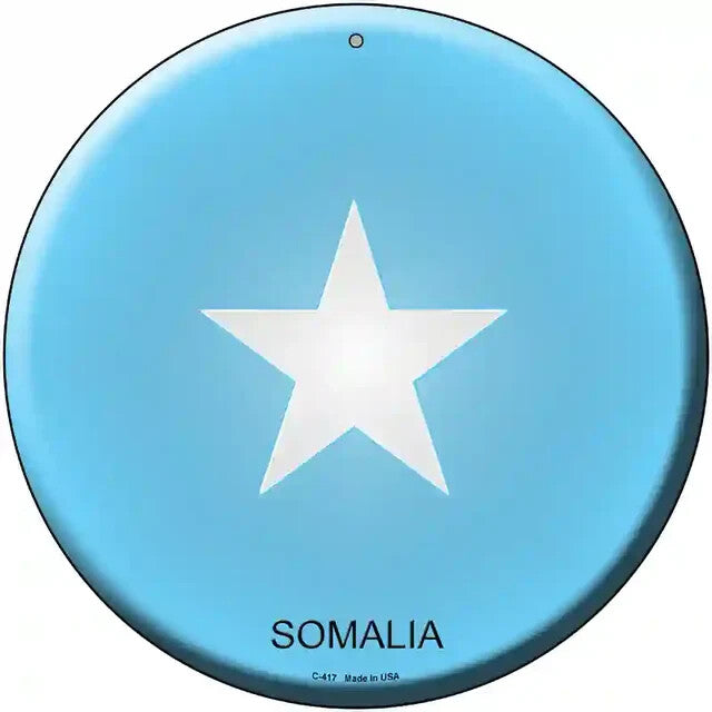 Somalia Flag 12" Circle Metal Sign