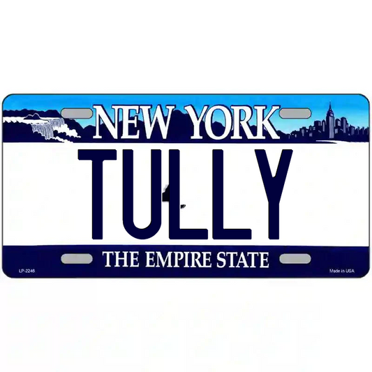 Tully New York Blue Metal Sign
