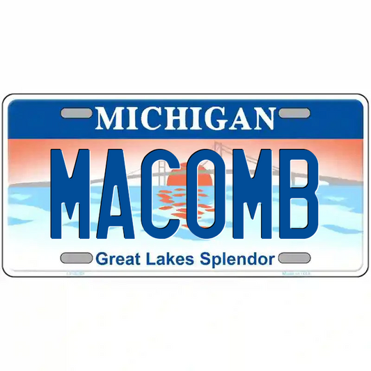 Macomb Michigan Great Lakes Metal Sign
