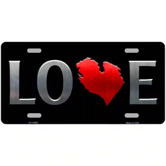 Love Lower Peninsula Michigan Metal Sign