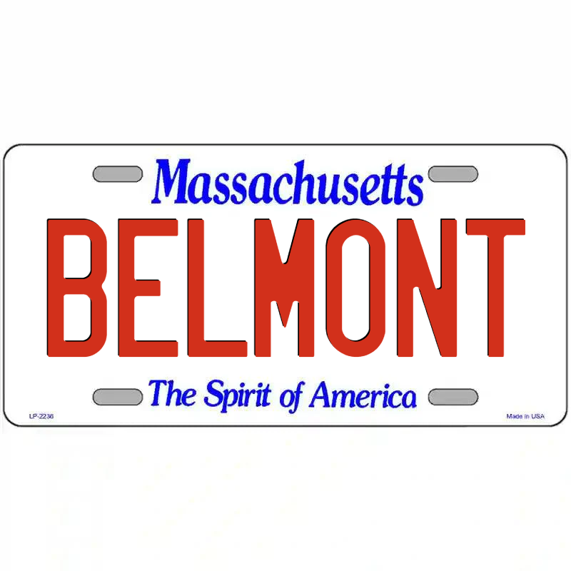 Belmont Massachusetts Metal Sign