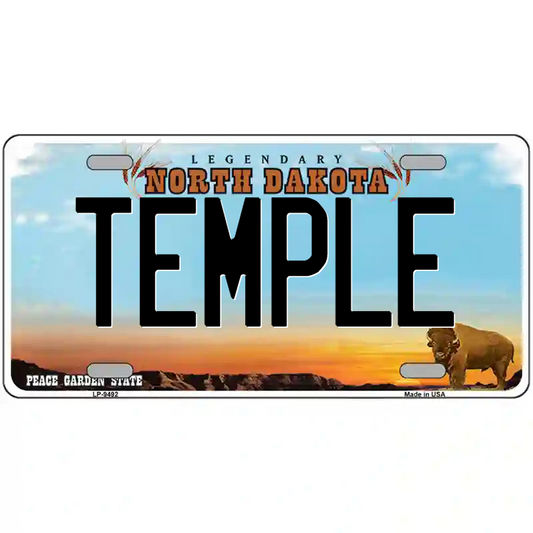 Temple North Dakota Metal Sign