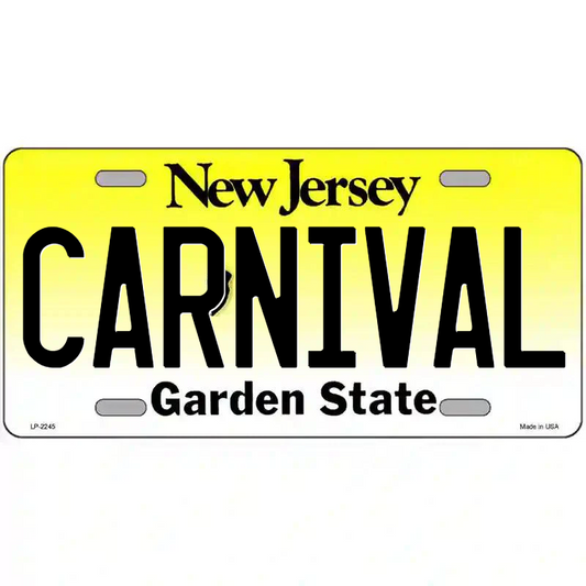 Carnival New Jersey Metal Sign