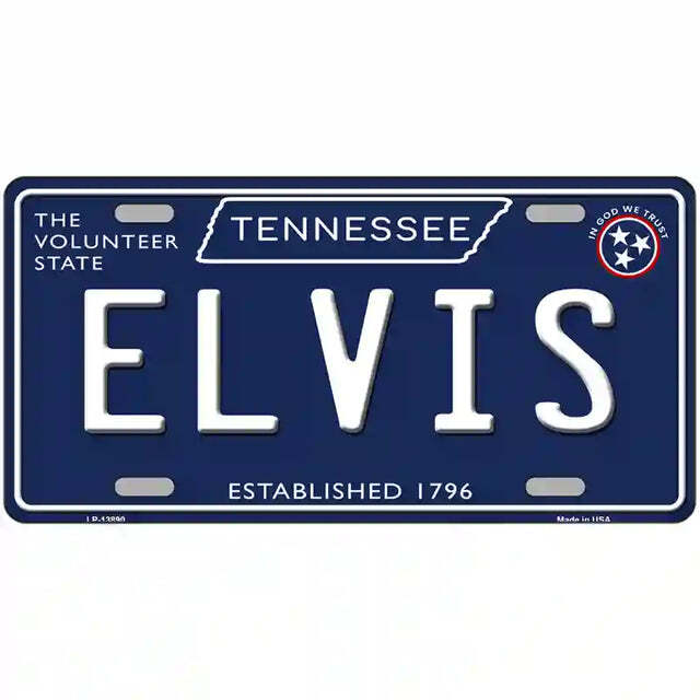 Elvis Tennessee Blue Metal Sign