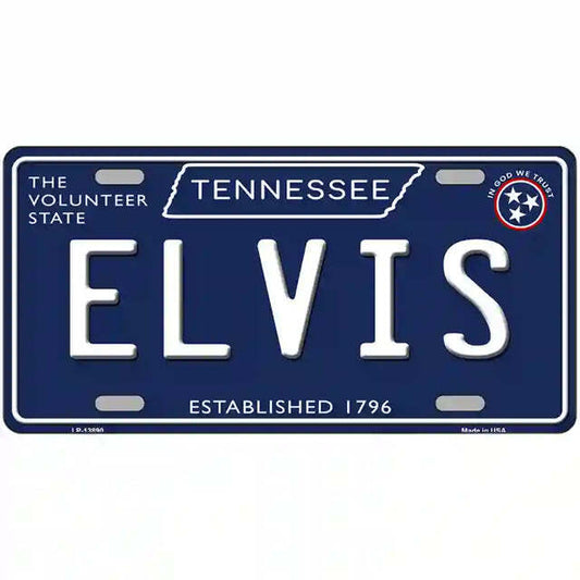 Elvis Tennessee Blue Metal Sign