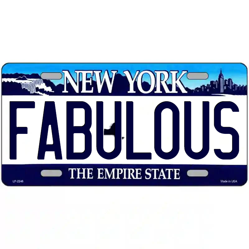 Fabulous New York Blue Metal Sign