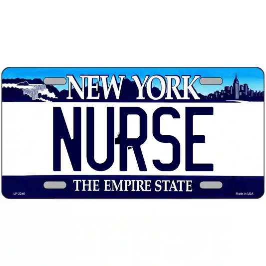 Nurse New York Blue Metal Sign