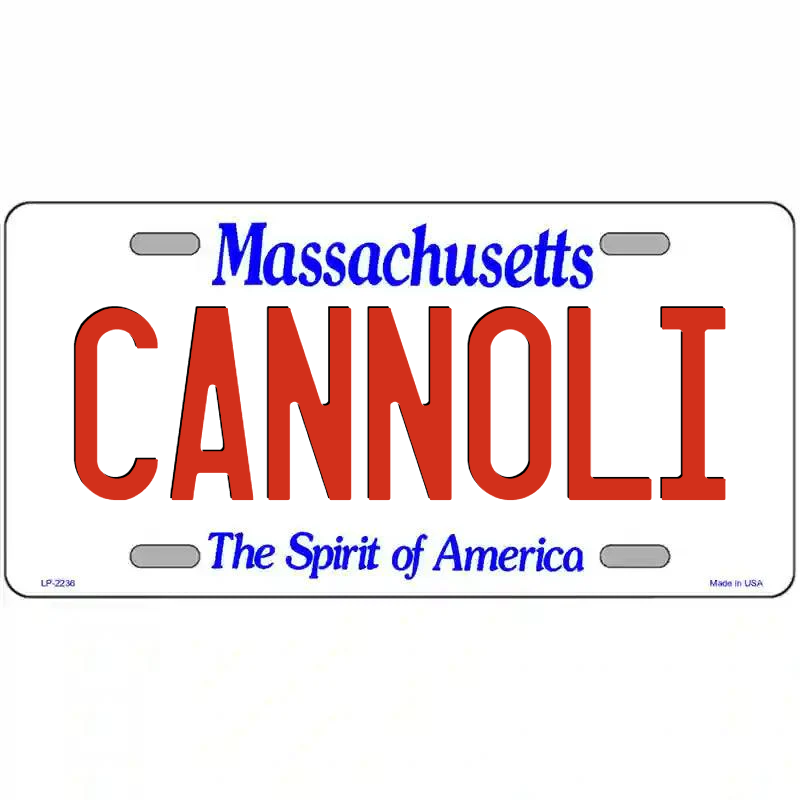 Cannoli Massachusetts Metal Sign